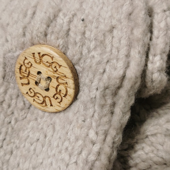 UGG Neutrals Cardi Cardu Beige Cream Lattice Sweater Knit Tall Boots - Picture 7 of 9